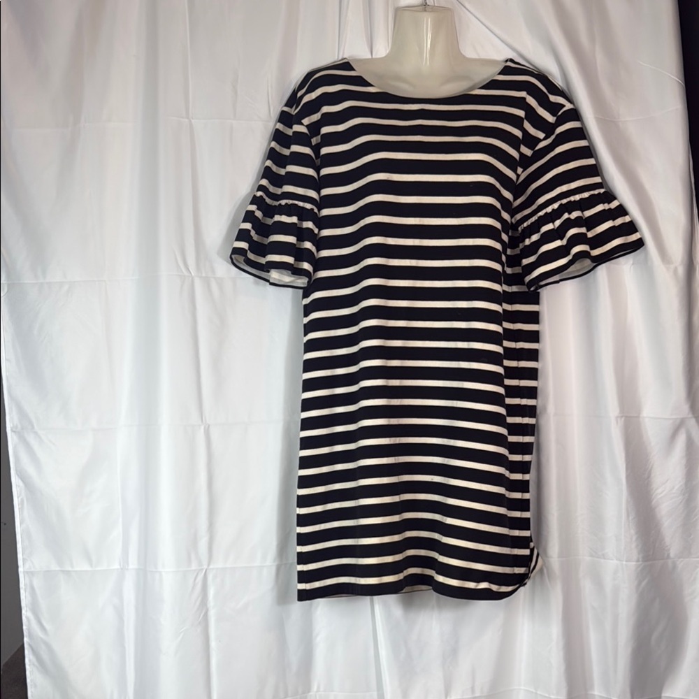 J. Crew Factory Black and White Flutter Sleeve Mini Dress